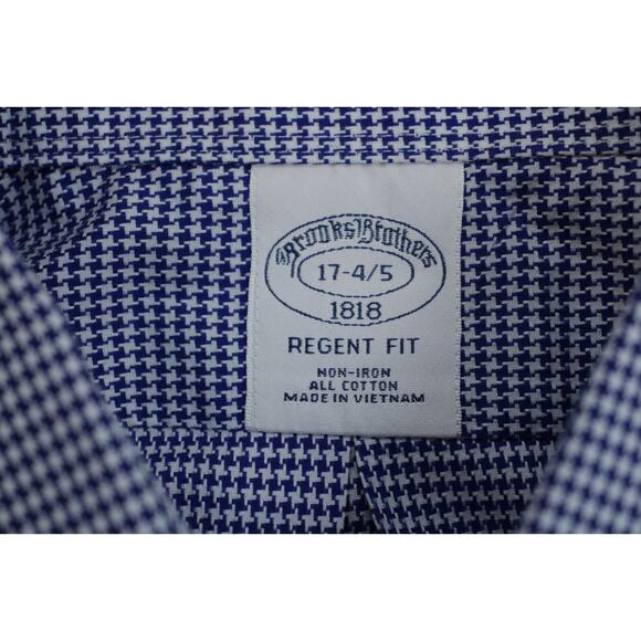 Brooks Brothers Shirt Mens 17 34/35 Regent Fit Long Sleeve 100% Cotton Non-Iron - Picture 4 of 7